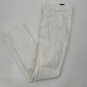 7 For All Mankind Jeans Womens‎ 31 White Denim Straight Leg Light Wash Stretch